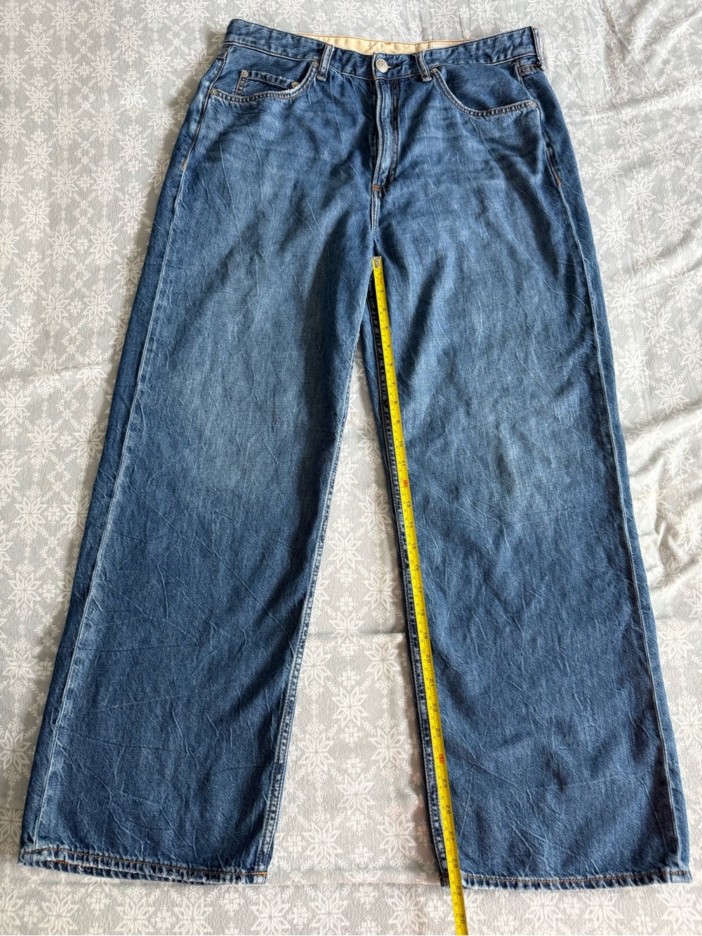 RAG & BONE Logan Mid-Rise Wide Leg Jeans Women’s 33 Featherweight Blue Baggy - Picture 12 of 16
